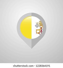 Map Navigation pointer with Vatican City Holy See flag design vector