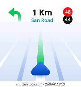 Map navigation with road and sign. navigation logo design. navigating app icon design. GPS navigation icon with road and sign in dark and light theme.