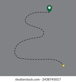 Map navigation route, color point markers design background, vector drawing schema, simple city plan GPS navigation, itinerary destination arrow paper city map. Route delivery check point graphic,
