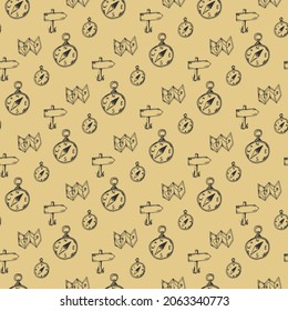 Map and navigation Seamless Pattern Design. Vector Illustration.