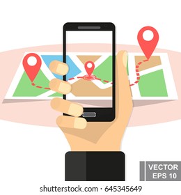 Map. navigation. Sign. Way. Pave the road. For your design.