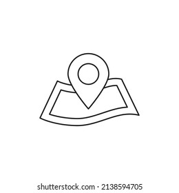 Map navigation travel icon line style icon, style isolated on white background
