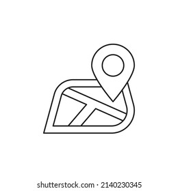Map navigation travel icon line style icon, style isolated on white background