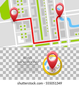 Map with navigation. Vector illustration