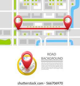 Map with navigation. Vector illustration