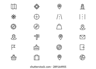 Map and Navigation Vector Outline Icons 2