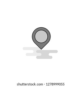 Map navigation Web Icon. Flat Line Filled Gray Icon Vector