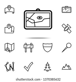 map in navigator icon. Navigation icons universal set for web and mobile on white background