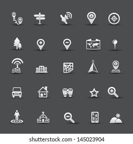 Map and Navigator icons,vector