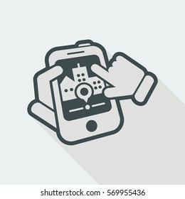 Map navigator web - Find us - Long shadow icon