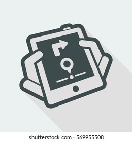 Map navigator web - Find us - Long shadow icon