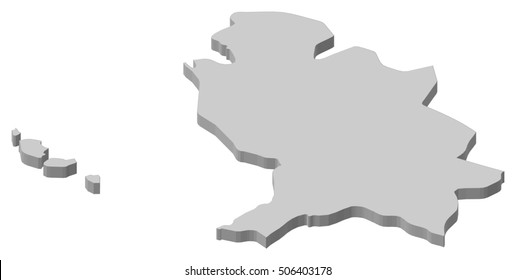 Map - Nayarit (Mexico) - 3D-Illustration