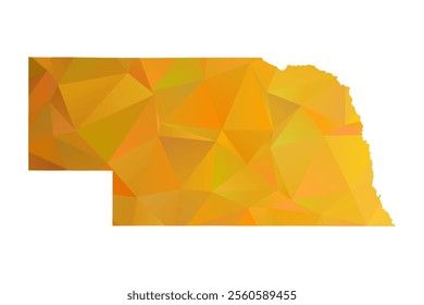 Map of Nebraska - Gold Polygonal Design For Your. Vector illustration eps 10.