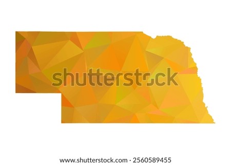 Map of Nebraska - Gold Polygonal Design For Your. Vector illustration eps 10.