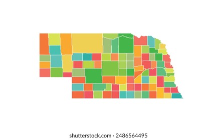 Map of the Nebraska state.used for education,Travel worldwide, earth geography website layouts, background, Study geography,work in graphics.Suitable for tourists students and graphic design.