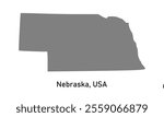 map of Nebraska, united states of america on white background