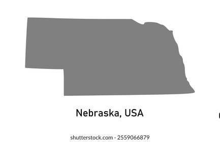 map of Nebraska, united states of america on white background