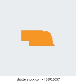 Map of Nebraska Vector Illustration