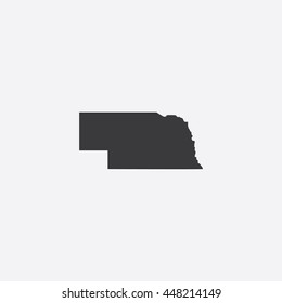 Map of Nebraska Vector Illustration