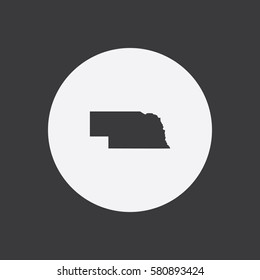 Map of Nebraska Vector Illustration

