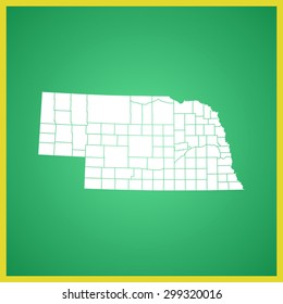 map of Nebraska.vector illustration