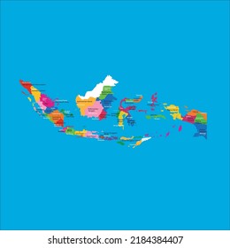 Map of Negara Kesatuan Republik Indonesia, 37 Provinsi