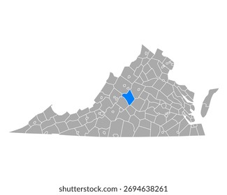 Mapa de Nelson en Virginia en blanco
