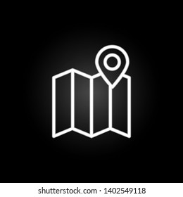 Map neon icon. Elements of summer set. Simple icon for websites, web design, mobile app, info graphics