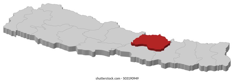 Map - Nepal, Bagmati - 3D-Illustration