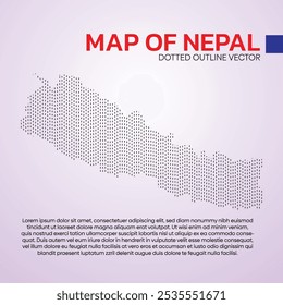 MAPA DO NEPAL em ponto preto e branco 