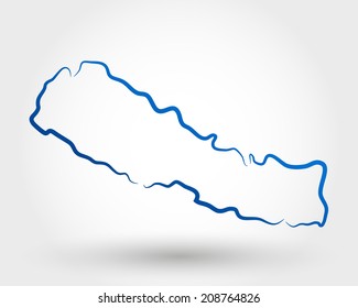 map of nepal. map concept
