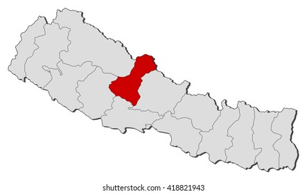 Map - Nepal, Dhawalagiri