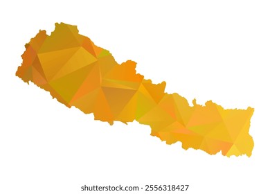 Map of Nepal - Gold Polygonal Design For Your. Vector illustration eps 10.