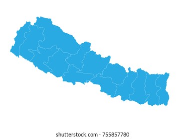 Map of nepal. High detailed vector map - nepal.