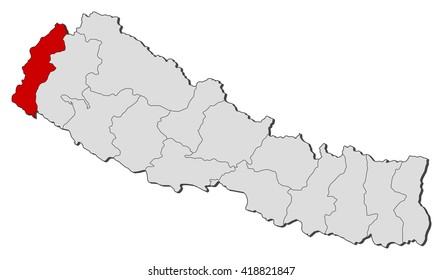 Map - Nepal, Mahakali