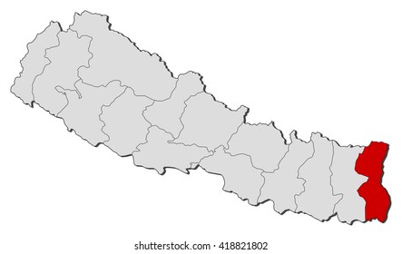 Map - Nepal, Mechi