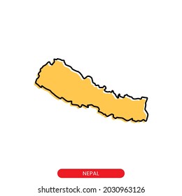 Map of Nepal vector design template. Simple style with editable stroke.