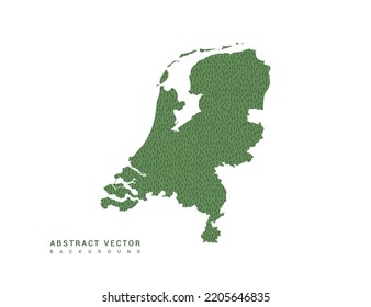 Mapa de la línea verde de los Países Bajos. Vector de diseño de línea mínimo estilizado.