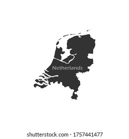 Map of the Netherlands in black on a white background vector illustration
