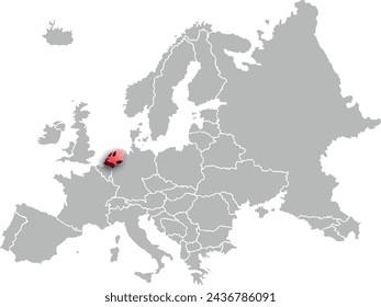 map of NETHERLANDS with the countries of EUROPA 3d isometric