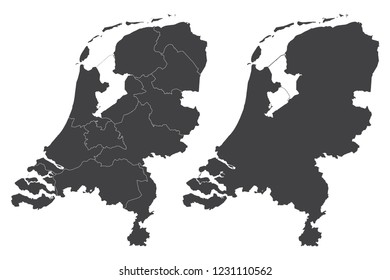 Map - Netherlands Couple Set , Map of Netherlands,Vector illustration eps 10.