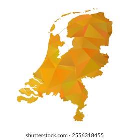Map of Netherlands - Gold Polygonal Design For Your. Vector illustration eps 10.