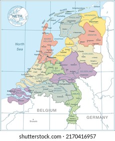 Map of Netherlands - highly detailed vector illustration