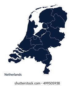 Map of Netherlands, Holland. Vector.