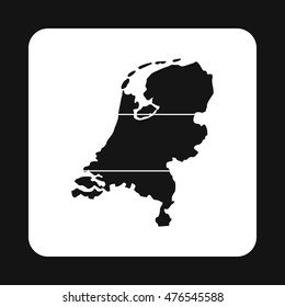 Map of the Netherlands icon in simple style on a white background