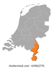 Map - Netherlands, Limburg