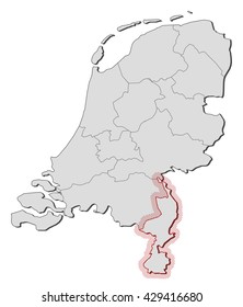 Map - Netherlands, Limburg