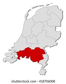 Map - Netherlands, North Brabant