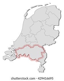 Map - Netherlands, North Brabant