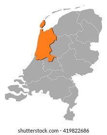 Map - Netherlands, North Holland